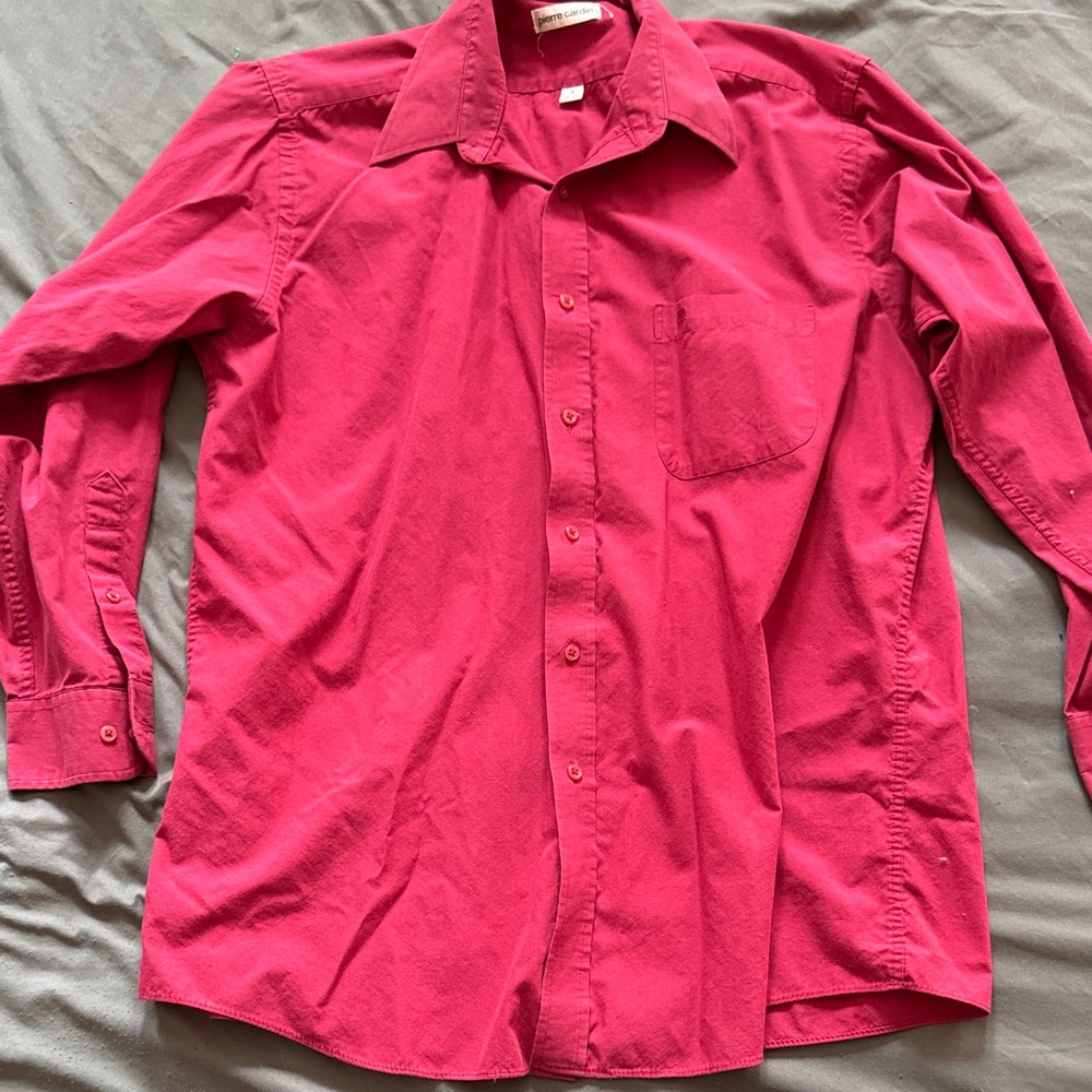 Pierre Cardin Red Casual Button Down Shirt